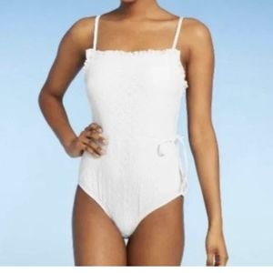 Women's sea angel Florence ruffle‎ one piece white size medium